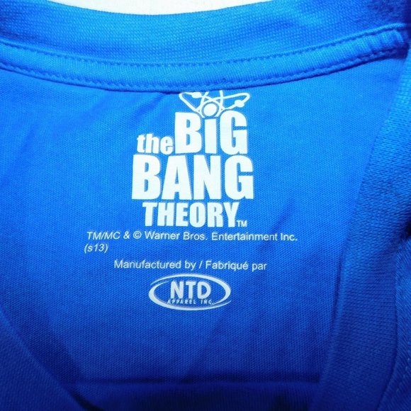 The BIg Bang Theory BAZINGA Blue yellow Long Sleeve crew neck Shirt M - Picture 6 of 6